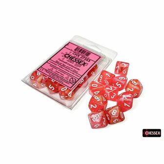 Dobbelstenen D10 - Festive Luminary Dahlia/White &ndash; Chessex