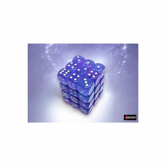 Dobbelstenen D6 (12mm) - Nebula Aura/White (36x) - Chessex