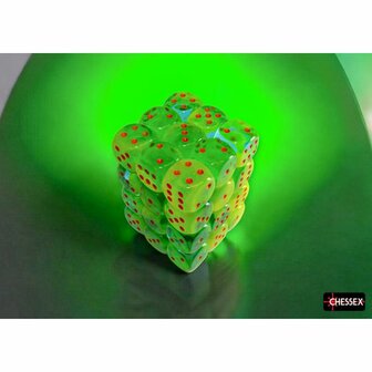 Dobbelstenen D6 (12mm) - Gemini Plasma Green-teal/Orange (36x) - Chessex
