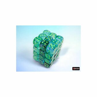 Dice D6 (12mm) - Borealis Luminary Kelp/Light Green (36x) - Chessex
