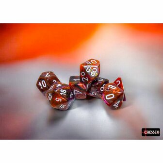 Dobbelstenen - Festive Symphony/White (7x) - Polydice - Chessex