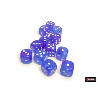 Dobbelstenen D6 (16mm) - Nebula Luminary Aura/White (12x) - Chessex