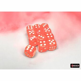 Dobbelstenen D6 (16mm) - Festive Luminary Dahlia/White (12x) - Chessex