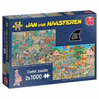 Jan van Haasteren &ndash; De Muziekwinkel &amp; Vakantiekriebels (2&times;1000) &ndash; Legpuzzel &ndash; Jumbo