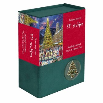 Houten Kerstpuzzel  &ndash; Skating Around The Christmas Tree (50) &ndash; Tucker&rsquo;s Fun Factory