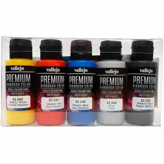 Premium Airbrush Color: Metallics Colors &ndash; Airbrush-verfset &ndash; Vallejo