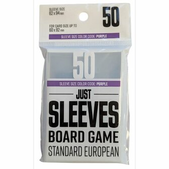 Standard European Card Game Sleeves (62x94 mm) 50 stuks - Just Sleeves &ndash; Kaarthoesjes &ndash; Gamegenic