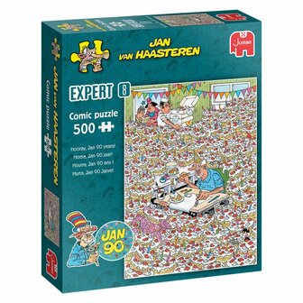 Hoera, Jan 90 jaar! - Jan van Haasteren Expert 8 - 500 stukjes puzzel &ndash; Jumbo