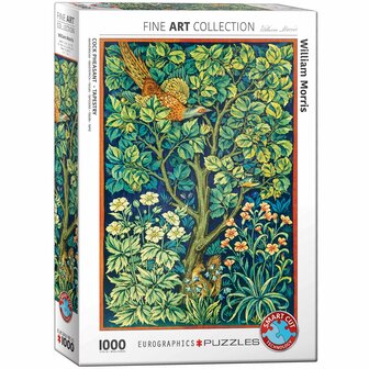 Cock Pheasant - William Morris - Fine Art Smart Cut (1000) &ndash; Legpuzzel &ndash; Eurographics