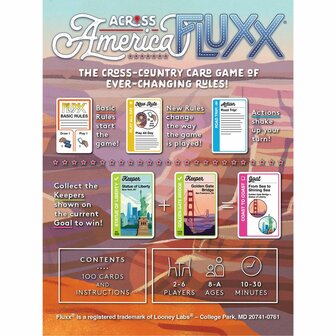 Across America Fluxx &ndash; kaartspel &ndash; Looney Labs
