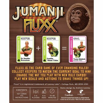 Jumanji Fluxx &ndash; kaartspel &ndash; Looney Labs