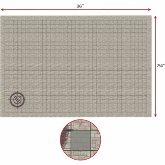 RPG Grid Mat (Stone) &ndash; RPG-speelmat &ndash; Enhance
