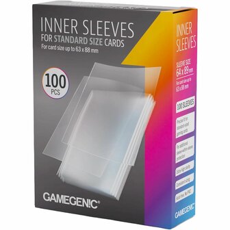 Gamegenic Inner Sleeves: Standard Card Game (64x89) - 100 &ndash; Gamegenic