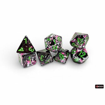 Brush Polyhedral Paintball Green (7 stuks) &ndash; Polyhedral dobbelstenen &ndash; Chessex