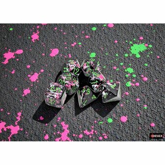 Brush Polyhedral Paintball Green (7 stuks) &ndash; Polyhedral dobbelstenen &ndash; Chessex