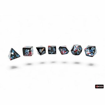 Brush Polyhedral Dark Side Blue (7 stuks) &ndash; Dobbelstenenset &ndash; Chessex