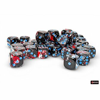 Brush Dark Side Blue D6 12mm (36 stuks) &ndash; Dobbelstenen &ndash; Chessex