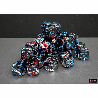 Brush Dark Side Blue D6 12mm (36 stuks) &ndash; Dobbelstenen &ndash; Chessex