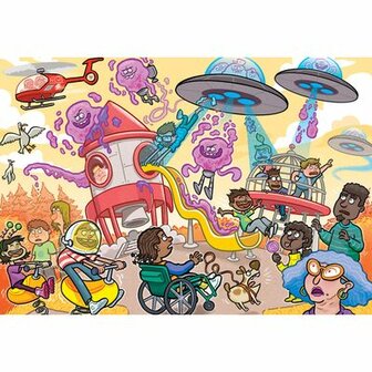 Wasgij Junior 4: Alien Invasion &ndash; Legpuzzel &ndash; Jumbo