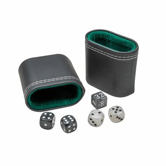 Backgammon Medium Zwart/groen Kunstleder &ndash; Backgammonspel &ndash; Philos