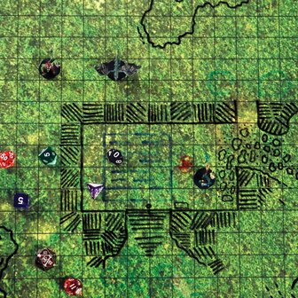 RPG Grid Mat (Grassland) &ndash; RPG Speelmat &ndash; Enhance Gaming
