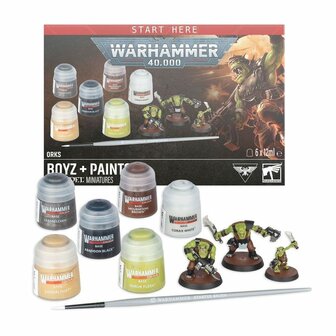 Warhammer 40,000 Orks: Boyz + Paints &ndash; Miniaturen- en verfset &ndash; Games Workshop