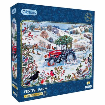 Festive Farm 1000 stukjes &ndash; Gibsons kerstpuzzel