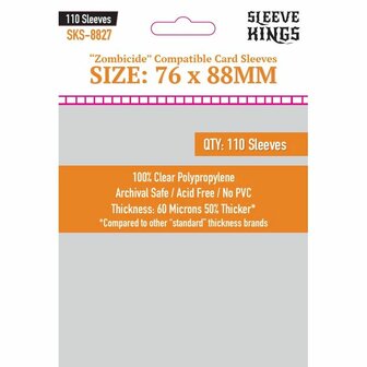Zombicide Compatible Sleeves 8827 (76x88mm) &ndash; Kaarthoezen &ndash; Sleeve Kings