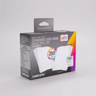 Gamegenic Value Pack 200: Standard Card Game (66x91) &ndash; Clear Matte Sleeves &ndash; Gamegenic