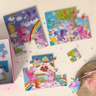 Eenhoorn Flonkerglans: 3 Puzzels (3+) &ndash; Puzzelset &ndash; HABA