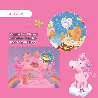 Eenhoorn Flonkerglans: 3 Puzzels (3+) &ndash; Puzzelset &ndash; HABA