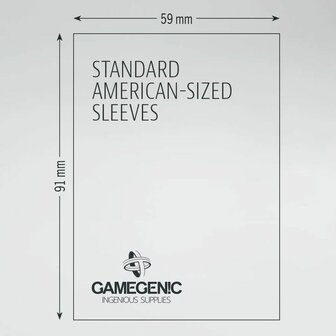 Gamegenic Prime Clear Board Game Sleeves Standard American 59x91mm (50)