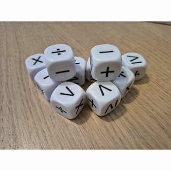 Reken Dobbelsteen D6 (15 mm) &ndash; ( 1 STUK) Rekentekendobbelsteen &ndash; Spielematerial