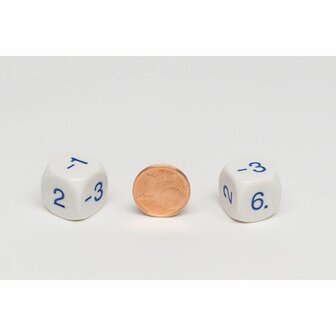 Reken Dobbelsteen Plus Minus Dice Even D6 (15 mm) &ndash; (1 STUK) Rekendobbelsteen &ndash; Spielematerial