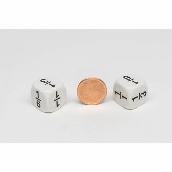 Reken Dobbelsteen Breuken D6 (15 mm) &ndash; (1 STUK) Breukendobbelsteen &ndash; Spielematerial