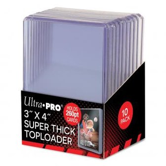 Ultra Pro Toploader: 3" x 4" Super Thick 260 pt (10 stuks)