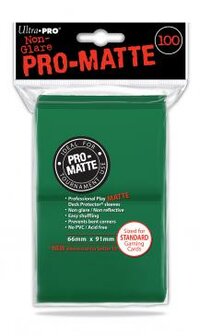 Ultra Pro-Matte Board Game Sleeves: Standard Green (66x91mm) - 100 stuks