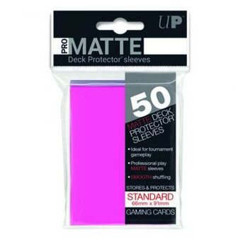Ultra Pro-Matte Board Game Sleeves: Standard Bright Pink (66x91mm) - 50 stuks