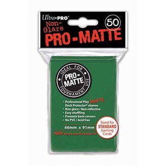 Ultra Pro-Matte Board Game Sleeves: Standard Green (66x91mm) - 50 stuks