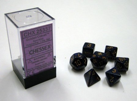 Dobbelstenen Golden Cobalt Speckled Polydice