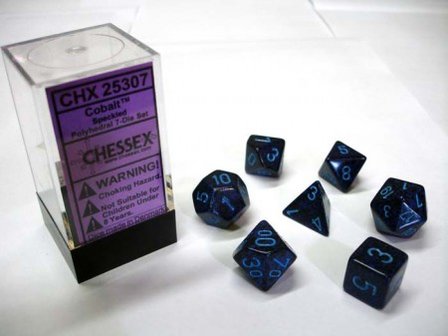Dobbelstenen Cobalt Speckled Polydice (7 stuks)