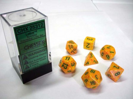 Dobbelstenen Lotus Speckled Polydice (7 stuks)