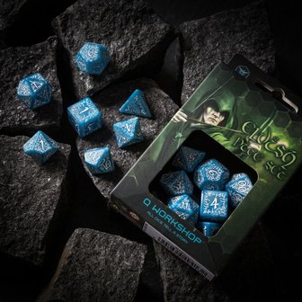Elvish RPG Dice Set Glacier &amp; White (7 stuks)