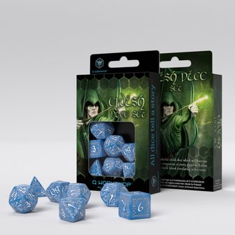 Elvish RPG Dice Set Glacier &amp; White (7 stuks)