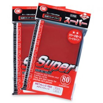 KMC Standard Sleeves (Super): Metallic Red (66x92mm) - 80 stuks