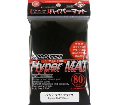 KMC Standard Sleeves (Hyper Mat): Black (66x91mm) - 80 stuks