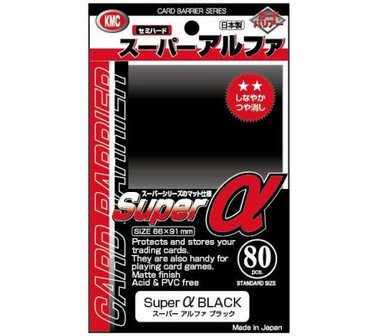 KMC Standard Sleeves (Super &alpha;): Black (66x91mm) - 80 stuks