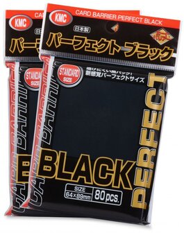 KMC Standard Sleeves (Perfect): Black (64x89mm) - 80 stuks