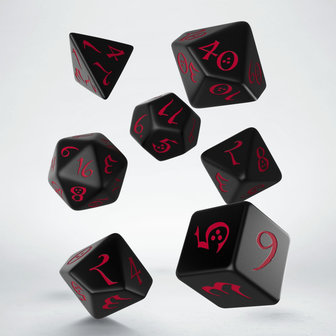 Dobbelstenen Classic RPG Dice Set Black/Red (7 stuks)