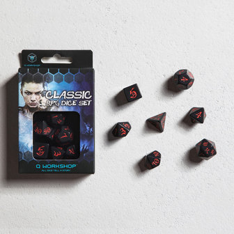Dobbelstenen Classic RPG Dice Set Black/Red (7 stuks)